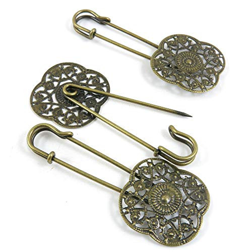 20 PCS Metal Antique Bronze Color Jewelry Making Supplies Charms Beading Crafting Wholesale K6LT3 Flower Safety Pins Brooch 20 PCS Metal Antique Bronze Color Jewelry Making Supplies Charms Beading Crafting Wholesale K6LT3 Flower Safety Pins Brooch