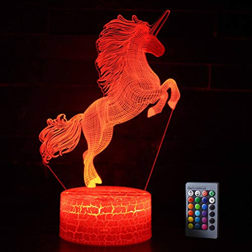 Shellvcase 3D Unicorn Night Light Bedside Table Lamp 7 Colors Change Remote & Touch Control Kids Night Light Optical Illusion Lamp As Christmas Birthday Gift Home Decor Lights (Unicorn) Shellvcase 3D Unicorn Night Light Bedside Table Lamp 7 Colors Change Remote & Touch Control Kids Night Light Optical Illusion Lamp As Christmas Birthday Gift Home Decor Lights (Unicorn)