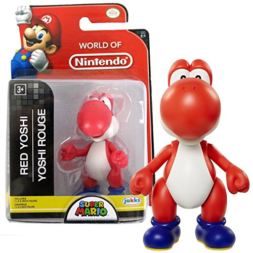Nintendo Jakks Pacific Year 2016 World of Super Mario Series 2-1/2 Inch Tall Mini Figure - RED YOSHI