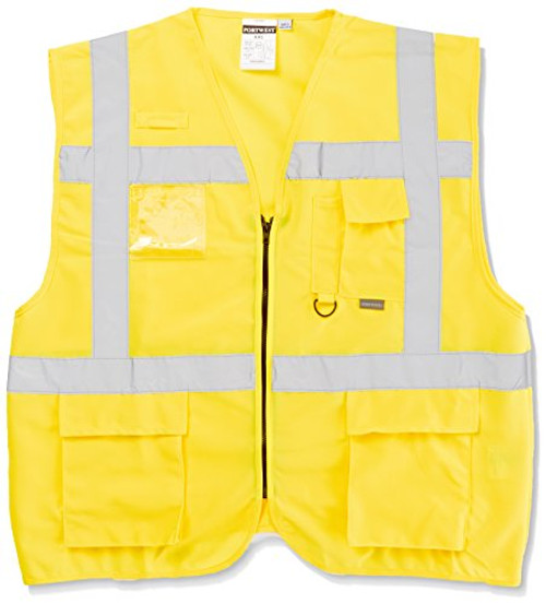 Portwest US476 Hi Vis Vest Berlin Executive Workwear Yellow 7X-Large Portwest US476 Hi Vis Vest Berlin Executive Workwear Yellow 7X-Large