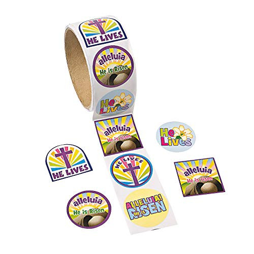 Fun Express - He Lives Stickers for Easter - Stationery - Stickers - Stickers - Roll - Easter - 1 Piece