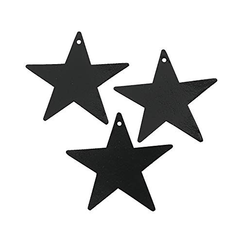 Fun Express - inch5 inch inch Black Cardboard Star Decoration 12p for Party - Party Decor - Wall Decor - Cutouts - Party - 12 Pieces