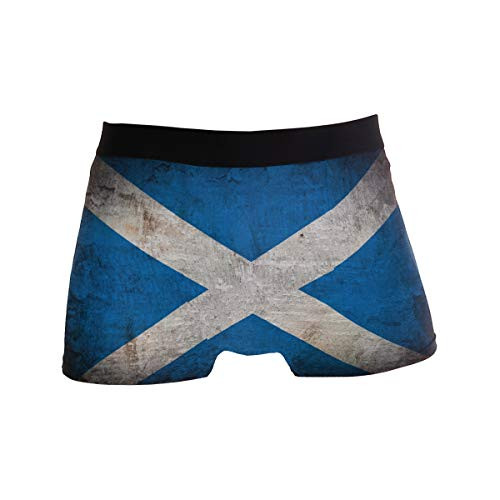 ZZKKO Retro Grunge Scotland Flag Mens Boxer Briefs Underwear Breathable Stretch Boxer Trunk with Pouch XL Blue