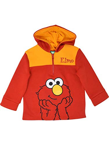 Sesame Street Elmo Baby Boys Half Zip Fleece Pullover Hoodie Red 18-24M