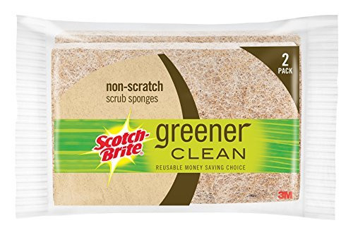 Scotch-Brite Greener Clean Natural Fiber Non-Scratch Scrub Sponge Made from 100 percent Plant-Based Fibers 6-Sponges