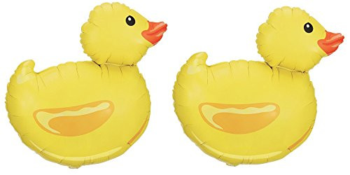 Set of 2 Yellow Rubber Ducky 29" Foil Party Balloons Set of 2 Yellow Rubber Ducky 29" Foil Party Balloons
