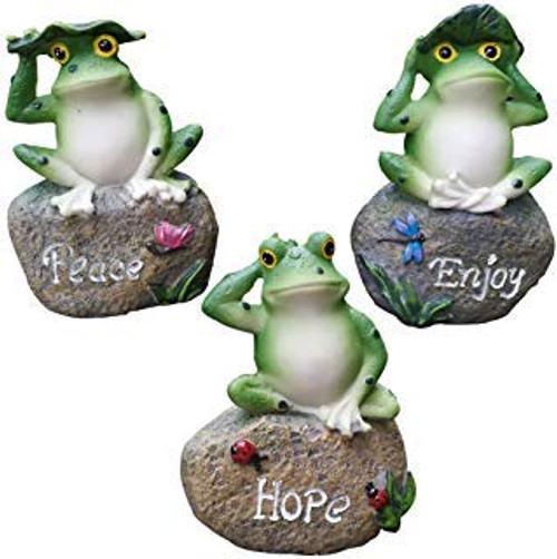 QCUTEP 3PCS Frog Garden Statues Miniature Frog Frog Figurine Decoration for Outdoor Fairy Garden Random Style QCUTEP 3PCS Frog Garden Statues Miniature Frog Frog Figurine Decoration for Outdoor Fairy Garden Random Style