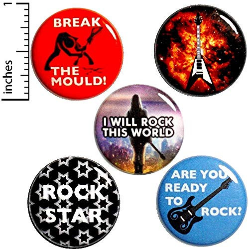 Rock N Roll 5 Pack Pins or Magnets 1 Inch P4-5