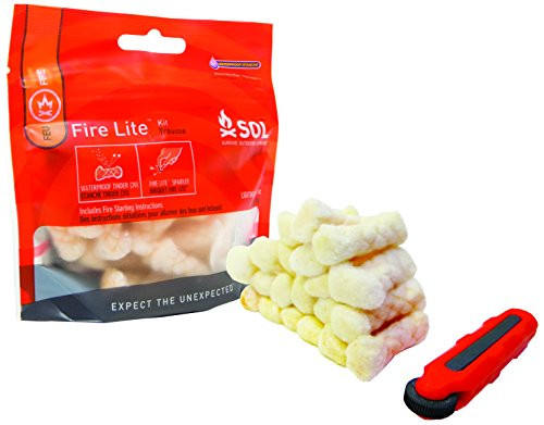 S.O.L. Survive Outdoors Longer Fire Lite Kit Tinder  20-count  and Striker