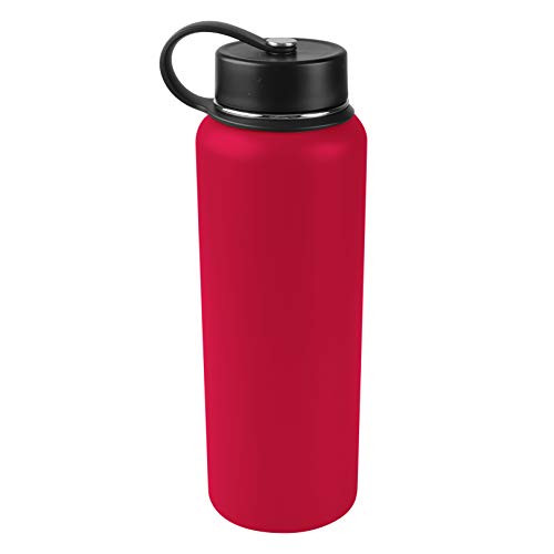 Tahoe Trails 40 oz Double Wall Vacuum Insulated Stainless Steel Water Bottle Red