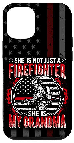 iPhone 12 12 Pro My Grandma Is Firefighter Thin Red Line Flag Fire Grandchild Case
