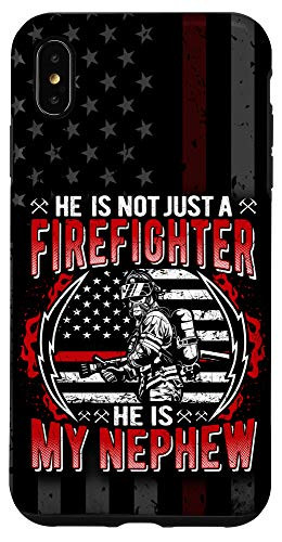iPhone XS Max My Nephew Is Firefighter Thin Red Line Fire Aunt Uncle Gifts Case
