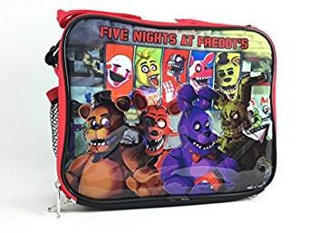 2018 NEW Five Nights at Freddy's Foxy Bonnie Chica & Freddy 9.5" Lunch Bag