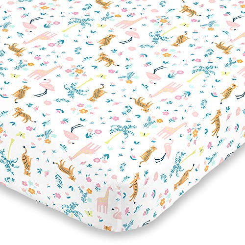 Carters Pink Tropical Super Soft Mini Crib Fitted Sheet Pink Green Yellow Orange Carters Pink Tropical Super Soft Mini Crib Fitted Sheet Pink Green Yellow Orange
