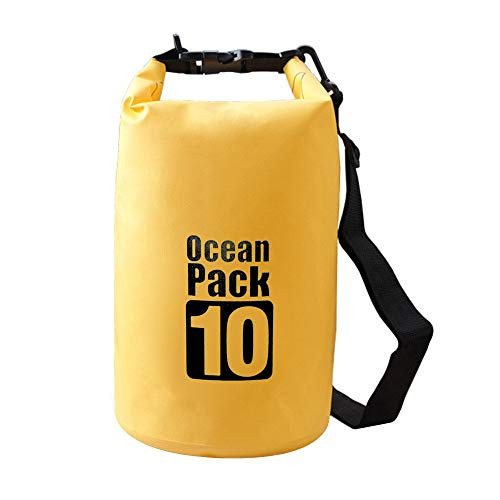 Chnrong Waterproof Dry Bag for Men  and  Women 2L 5L  10L  20L Roll Top Lightweight Dry Storage Bag for Travel Swimming Boating Kayaking Camping Beach Yellow 5L