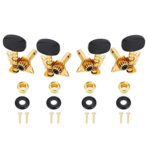 Ukulele Tuning Peg 2L2R Black Button Gold Bady Classical Style Ukulele Tuning Pegs Machine Heads for Ukulele DIY Parts
