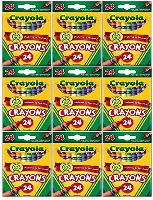 Crayola 24 Count Box of Crayons Non-Toxic Color Coloring School Supplies (9 Packs) by Crayola Crayola 24 Count Box of Crayons Non-Toxic Color Coloring School Supplies (9 Packs) by Crayola