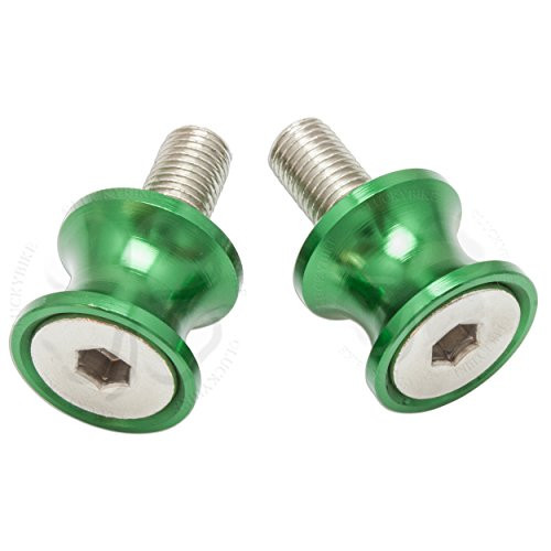 Green Micro Swingarm Stand Spools 10mm Slider CNC For Kawasaki Ninja ZX Mount