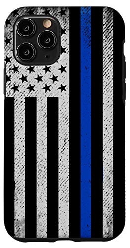 iPhone 11 Pro Thin Blue Line Phone Case US Police Officer American Flag Case