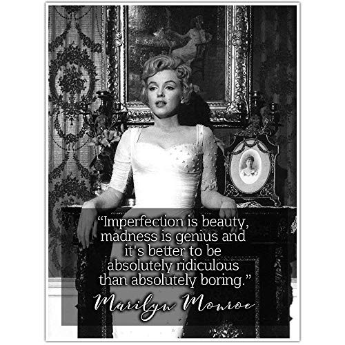 Marilyn Monroe Imperfection is Beauty Quote Wall Art Poster