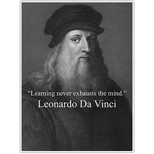 Learning Leonardo Da Vinci Quote Wall Art Poster