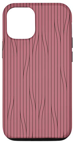 iPhone 12 12 Pro Wavy Stylish Lines Fashionable Pattern Black Rose Pink Case