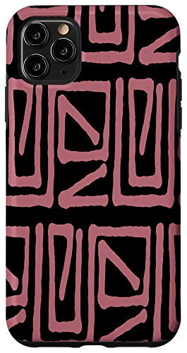 iPhone 11 Pro Max Hand Drawn Stylish Artistic Pattern Lines Black Rose Pink Case