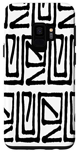 Galaxy S9 Stylish Fashionable Pattern Hand Drawn Lines White Black Case