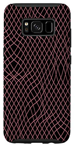 Galaxy S8 Stylish Wavy Lines Abstract Black Rose Pink Fun Pattern Case