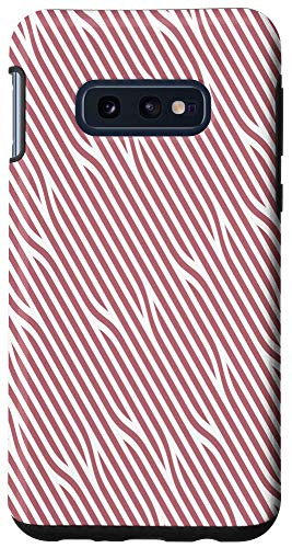 Galaxy S10e Stylish Wavy Lines Abstract Pattern White Rose Pink Case
