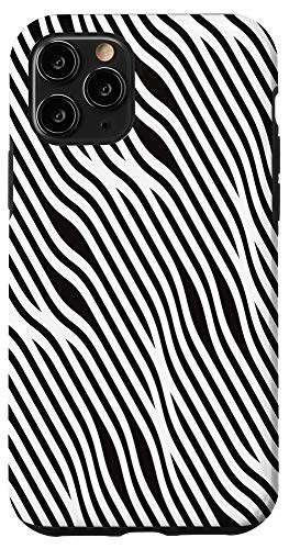 iPhone 11 Pro Cool Wavy Stylish Lines Fashionable Black White Pattern Case