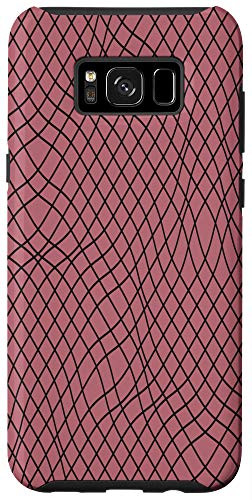 Galaxy S8plus  Stylish Wavy Lines Abstract Black Rose Pink Pattern Case