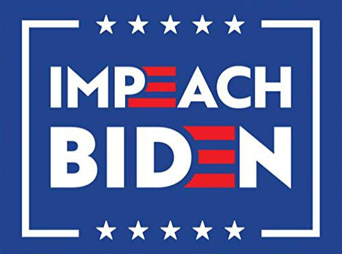 ZMKDLL Funny Impeach Joe Biden Yard Metal Tin Sign Outdoor Indoor Wall Panel Retro Vintage Mural Size 12x16 Inches