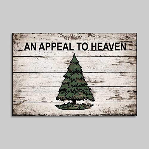 ZMKDLL Nostalgic Sign an Appeal to Heaven Flag Tin Sign Metal Wall Plaque Outdoor Indoor Wall Panel Retro Vintage Mural Size 12x16 Inches