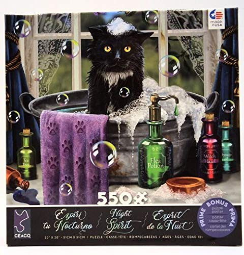 Cat in Bath Night Spirit 550 Piece Puzzle