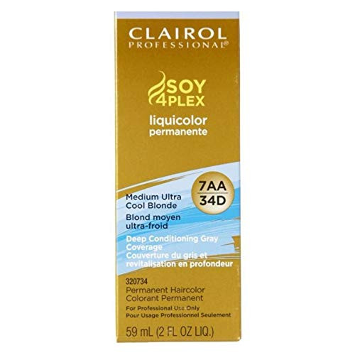 Clairol Professional Liquicolor 7AA 34D Medium Ultra Cool Blonde 2 oz  Pack of 3