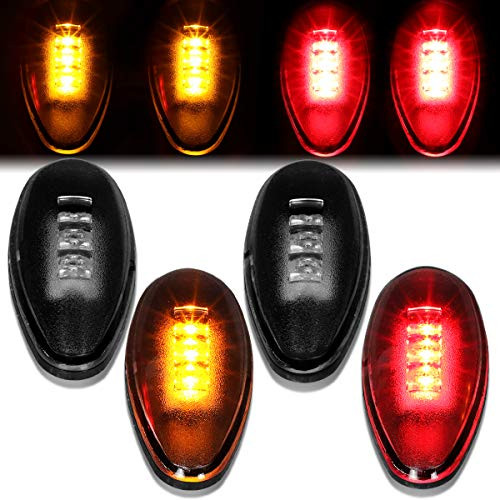 4Pc Smoked Lens Dually Bed Fender LED Side Marker Light Lamp Replacement for Chevy Silverado Sierra 2500 3500HD 01-14