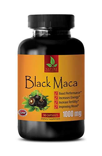 Stamina Booster for Men - Black MACA 1000 MG - Dietary Supplement - Black maca Root Pills - 1 Bottle 90 Capsules