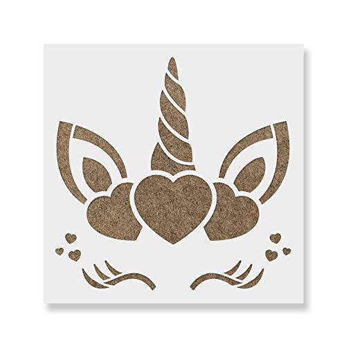 Valentines Unicorn Stencil - Reusable Stencils for Painting - Create DIY Valentines Unicorn Home Decor