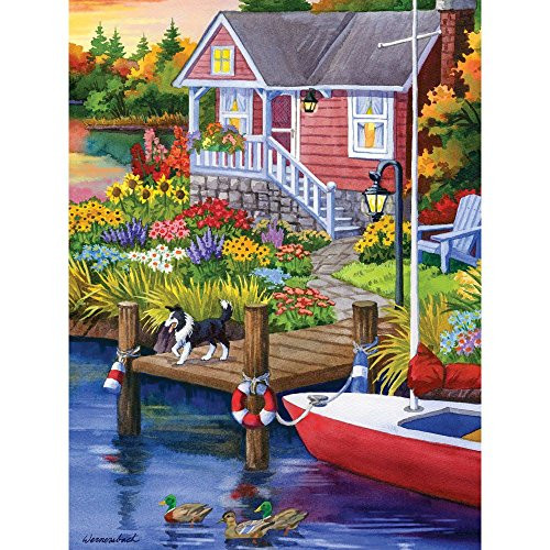 Bits and Pieces - 300 Piece Jigsaw Puzzle for Adults - Lakeside Retreat 300 - 300 pc Jigsaw by Artist Nancy Wernersbach