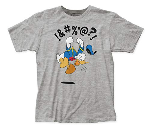 Donald Duck Angry Donald Fitted Jersey tee  Large  Heather Grey