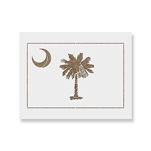 South Carolina State Flag Stencil Template for Walls and Crafts - Reusable Stencils for Painting in Small  and  Large Sizes