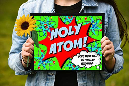 Funny Science art print STEM technology engineering math Back to School poster Atom art Superheroes Comics Physics print Science Teachers Gift Geeks wall art Funny Dorm Decor