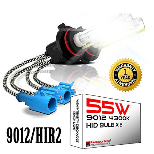 55W 9012 HIR2 4300K Heavy Duty HID Xenon Replacement Bulbs for Aftermarket HID kit  Pack of 2 Bulbs   OEM Light Yellow