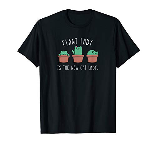 Cactus Garden Funny Plant Cat Lady Shirt Graphic Tee gift