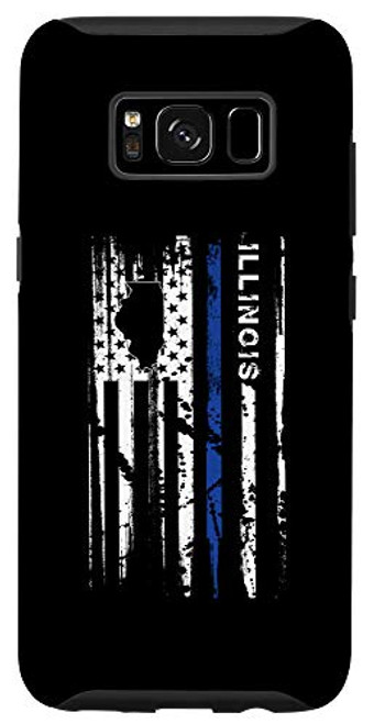 Galaxy S8 Illinois Cop Thin Blue Line LEO Police Officer American Flag Case