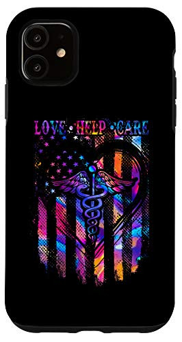 iPhone 11 Love Help Care - US Flag Inspired Nursing Nurse Student Gift Case