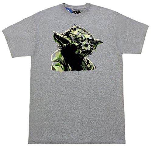 STAR WARS Painted Yoda Heather Gray T-Shirt  Adult Small