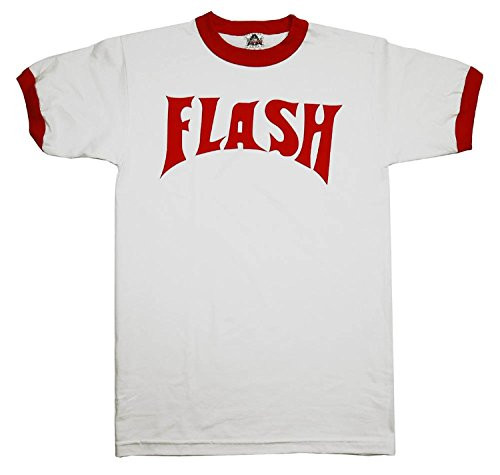 Flash Gordon Flash Bolt Ringer Adult White T-Shirt XL
