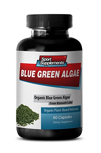 Pure Herbal Supplement - Klamath Blue Green Algae 500mg - Increase Energy Levels Improve Digestion and Enhance Immune System  1 Bottle 60 Capsules